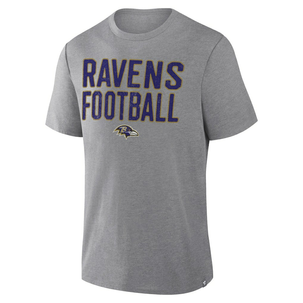 Baltimore Ravens First Down Tribute Tri-Blend T-Shirt Heather Gray - Fanatics