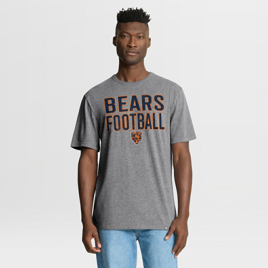 Chicago Bears First Down Tribute Tri-Blend T-Shirt Heather Gray - Fanatics