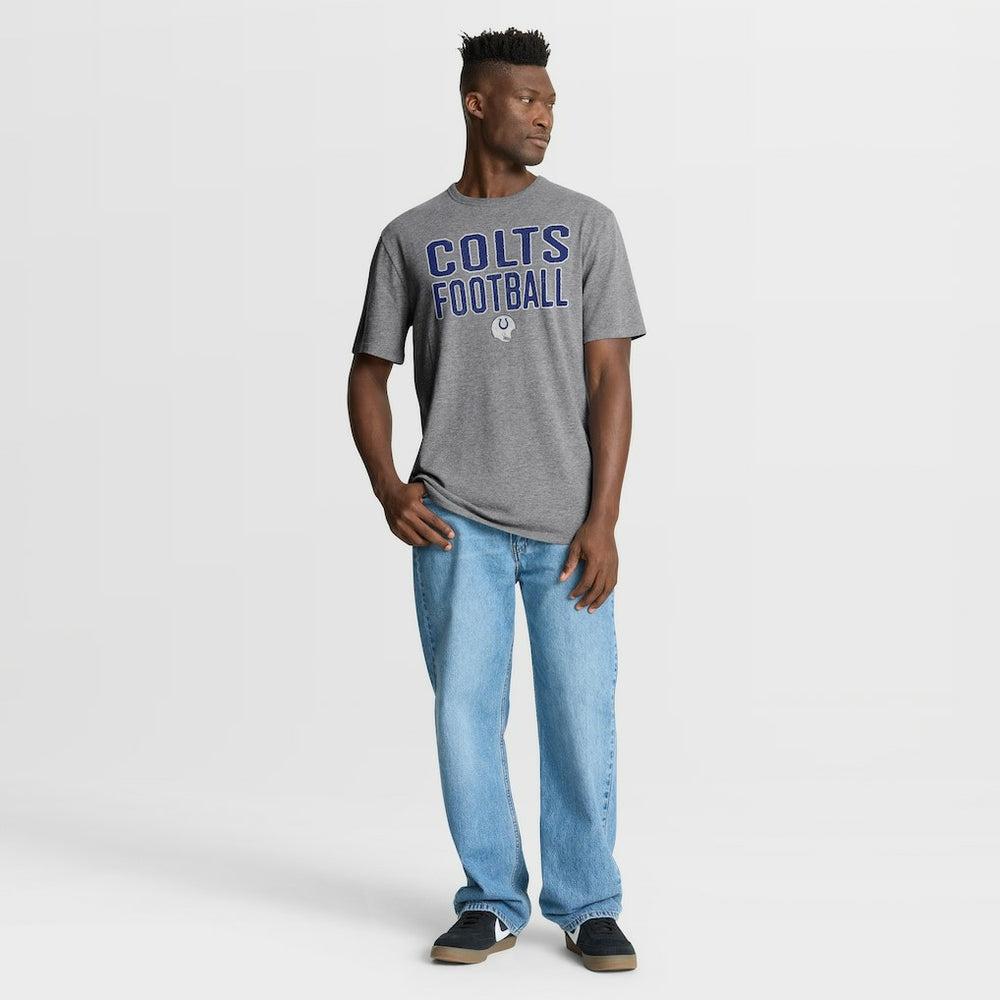 Indianapolis Colts First Down Tribute Tri-Blend T-Shirt Heather Gray - Fanatics