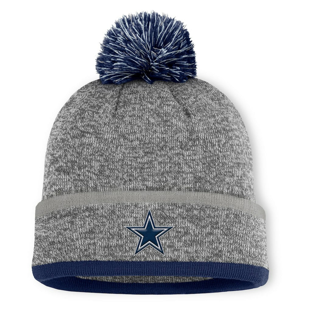 Dallas Cowboys Motion Cuffed Knit Hat with Pom Heather Gray - Fanatics