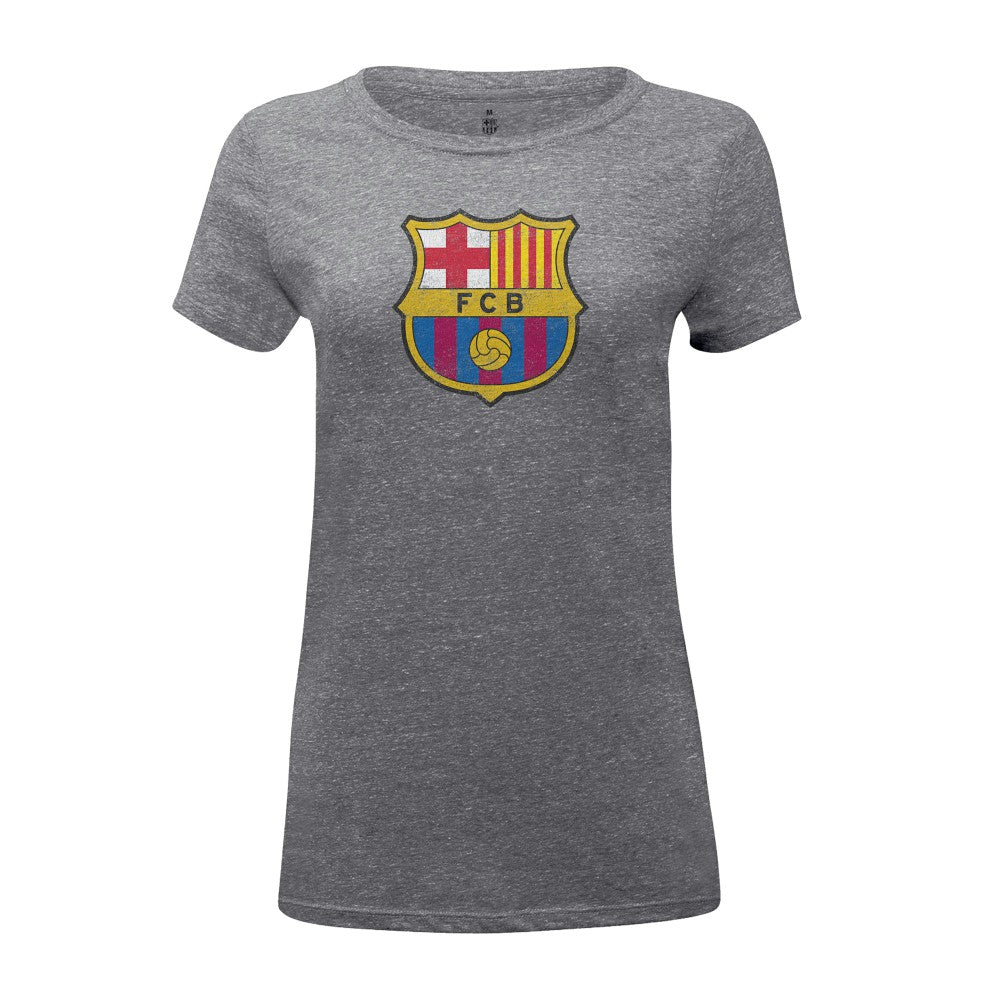Barcelona 1863FC Women's Color Badge Tri-Blend T-Shirts - Heather Gray
