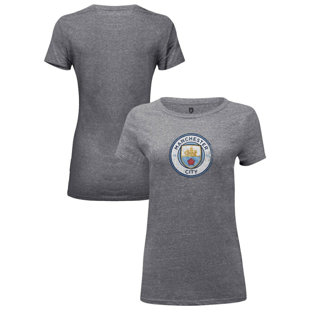 Manchester City 1863FC Women's Color Badge Tri-Blend T-Shirts - Heather Gray