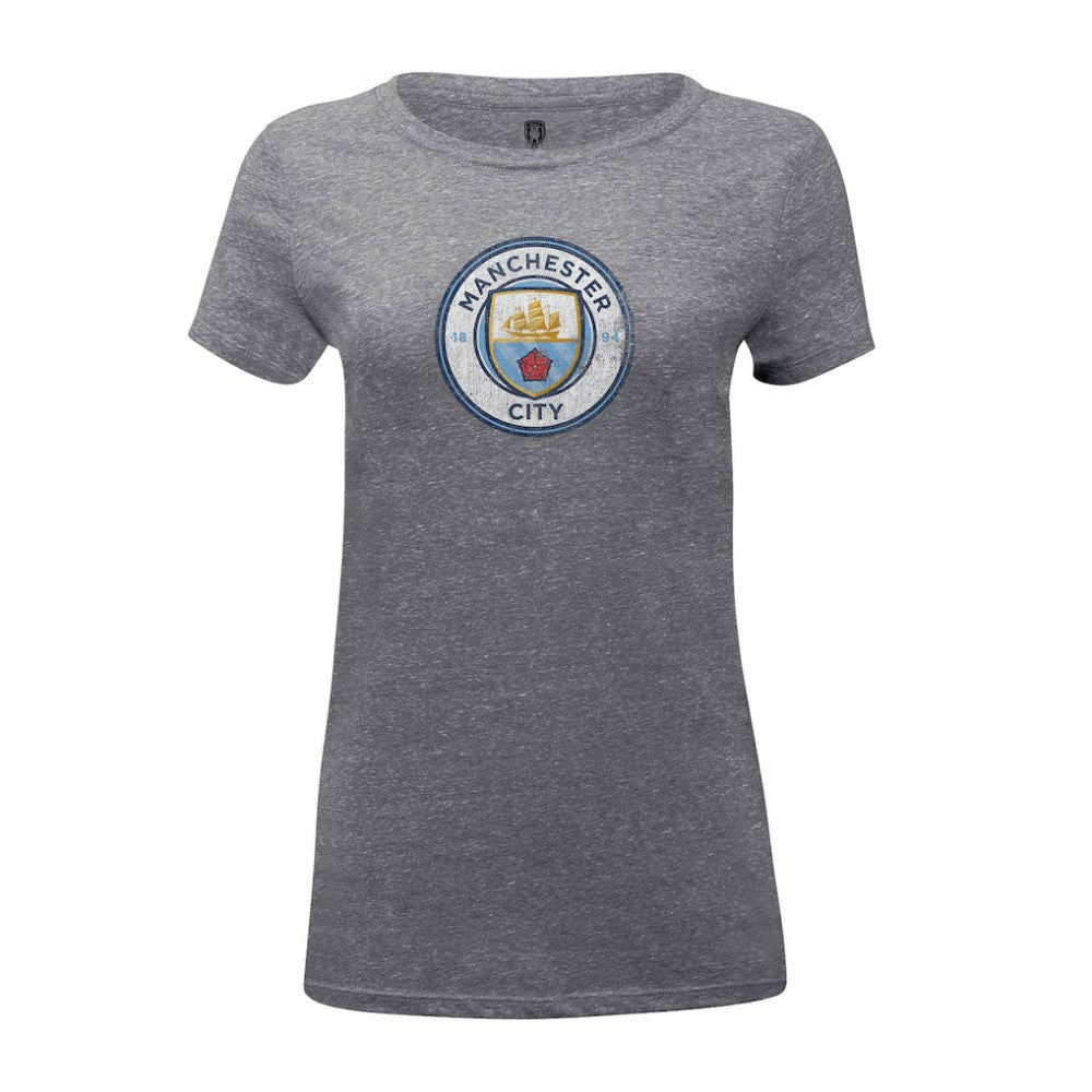 Manchester City 1863FC Women's Color Badge Tri-Blend T-Shirts - Heather Gray