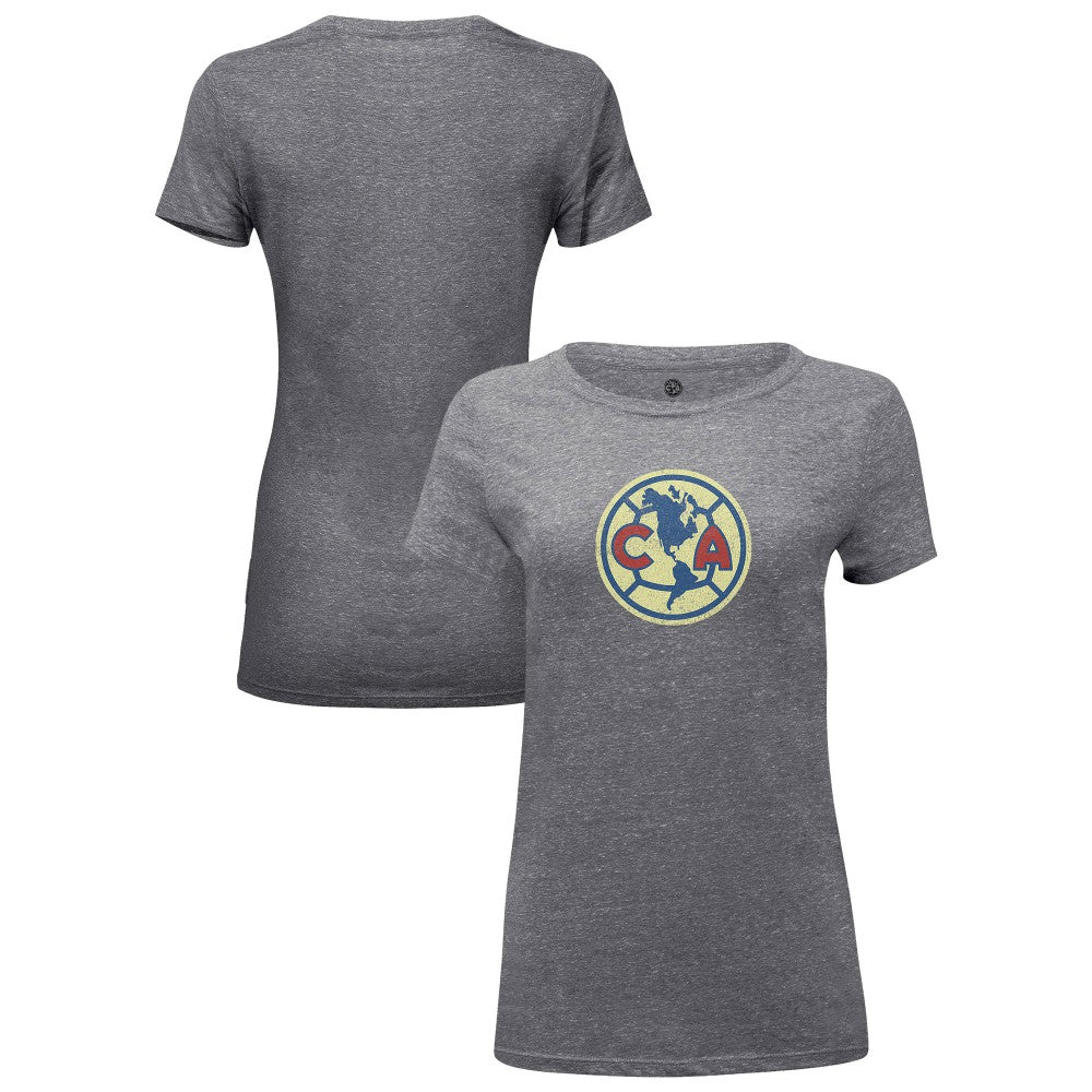 Club America 1863FC Women's Color Badge Tri-Blend T-Shirts - Heather Gray