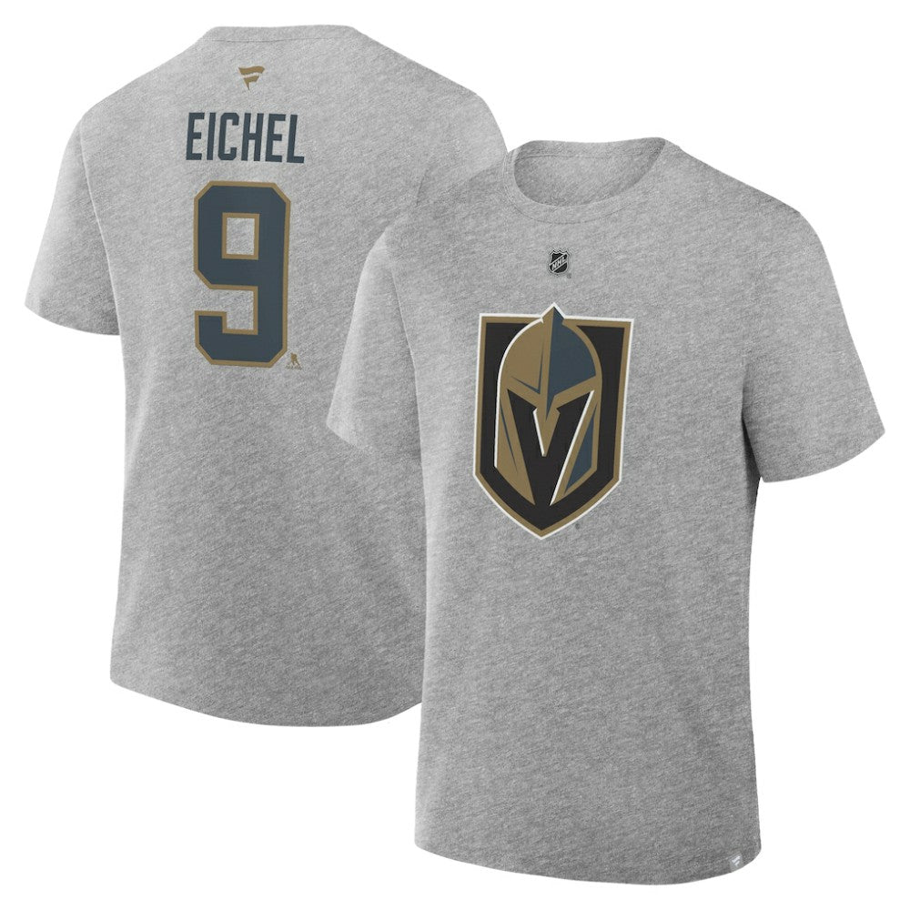 Jack Eichel Vegas Golden Knights Fanatics Authentic Stack Name & Number T-Shirt Heather Gray
