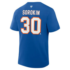 Ilya Sorokin New York Islanders - Fanatics Authentic Stack Name & Number T-Shirt Royal