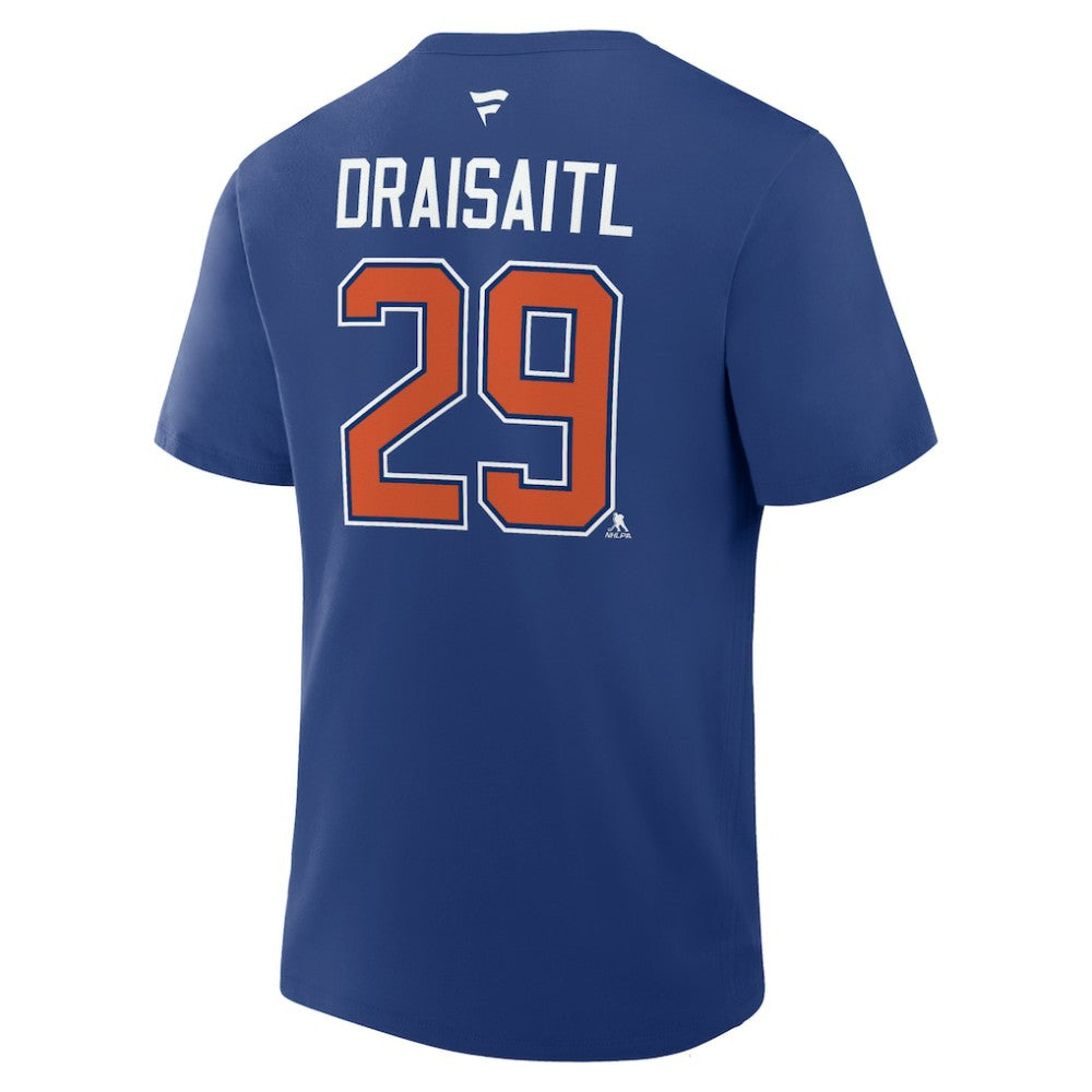 Leon Draisaitl Edmonton Oilers - Fanatics Authentic Stack Name & Number T-Shirt Royal