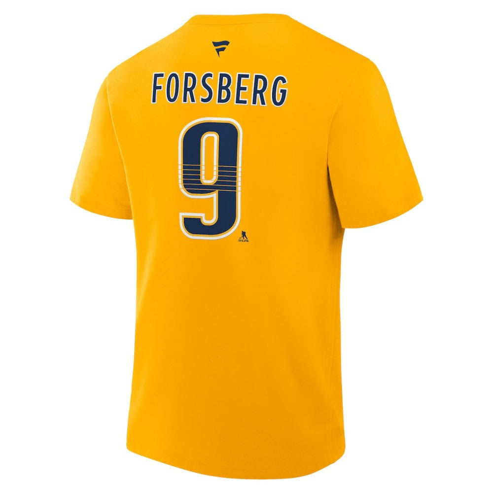 Filip Forsberg Nashville Predators - Fanatics Authentic Stack Name & Number T-Shirt Gold
