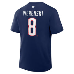Zach Werenski Columbus Blue Jackets - Fanatics Authentic Stack Name & Number T-Shirt Navy