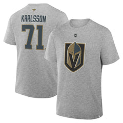 William Karlsson Vegas Golden Knights Fanatics Authentic Stack Name & Number T-Shirt Heather Gray