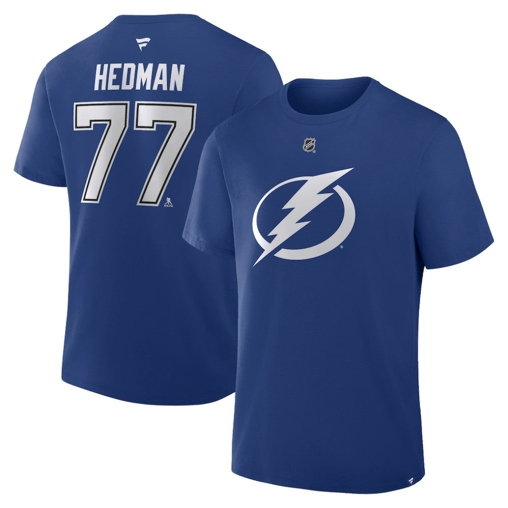 Victor Hedman Tampa Bay Lightning - Fanatics Authentic Stack Name & Number T-Shirt Blue