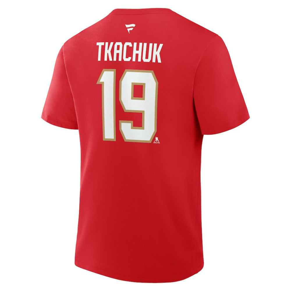Matthew Tkachuk Florida Panthers - Fanatics Authentic Stack Name & Number T-Shirt Red