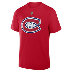 Cole Caufield Montreal Canadiens - Fanatics Authentic Stack Name & Number T-Shirt Red