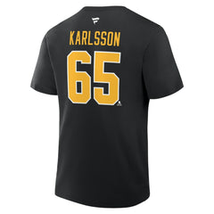 Erik Karlsson Pittsburgh Penguins Fanatics Authentic Stack Name & Number T-Shirt Black