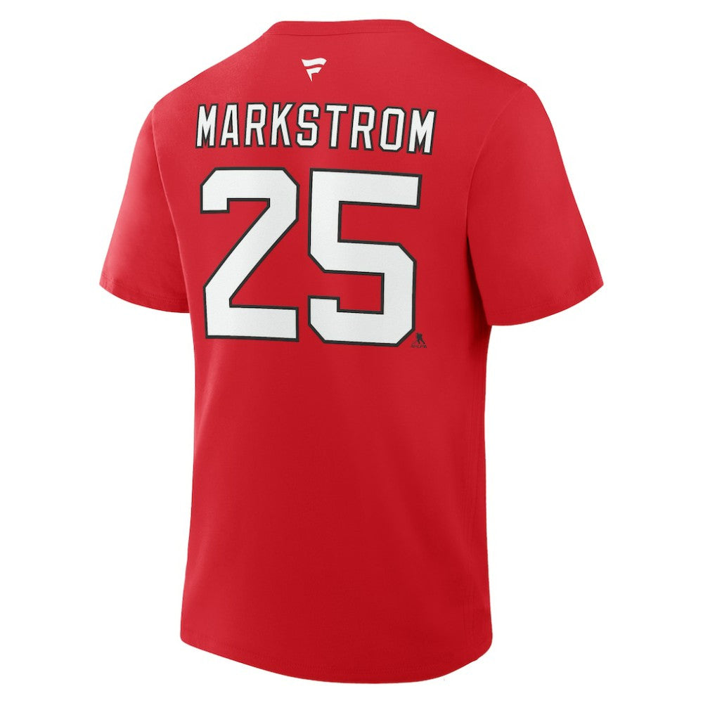 Jacob Markstrom New Jersey Devils - Fanatics Authentic Stack Name & Number T-Shirt Red