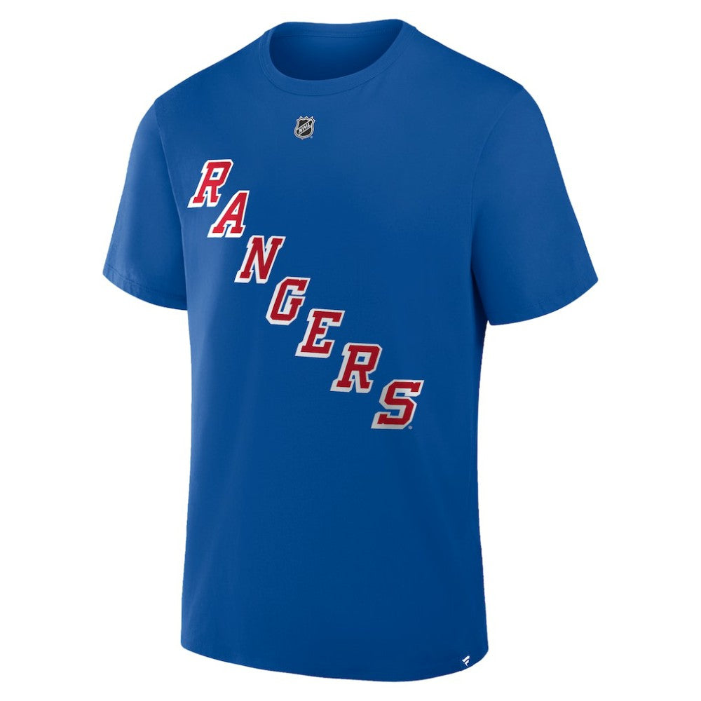 Mika Zibanejad New York Rangers Fanatics Authentic Stack Name & Number T-Shirt Blue