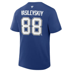 Andrei Vasilevskiy Tampa Bay Lightning - Fanatics Authentic Stack Name & Number T-Shirt Blue