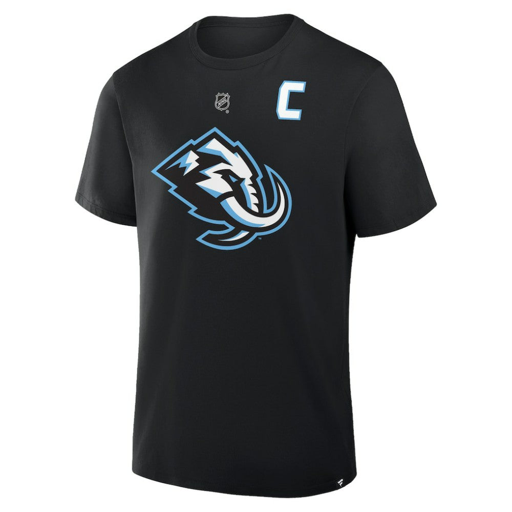 Clayton Keller Utah Mammoth - Fanatics Authentic Stack Name & Number T-Shirt Black
