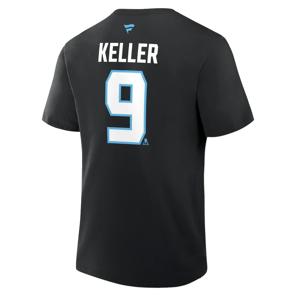 Clayton Keller Utah Mammoth - Fanatics Authentic Stack Name & Number T-Shirt Black