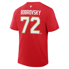 Sergei Bobrovsky Florida Panthers - Fanatics Authentic Stack Name & Number T-Shirt Red