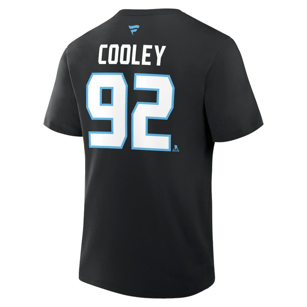 Logan Cooley Utah Mammoth - Fanatics Authentic Stack Name & Number T-Shirt Black