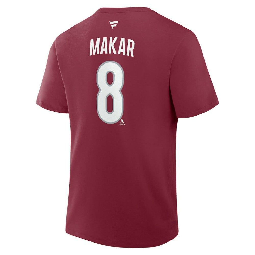 Cale Makar Colorado Avalanche - Fanatics Authentic Stack Name & Number T-Shirt Burgundy