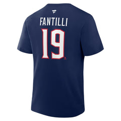Adam Fantilli Columbus Blue Jackets - Fanatics Authentic Stack Name & Number T-Shirt Navy