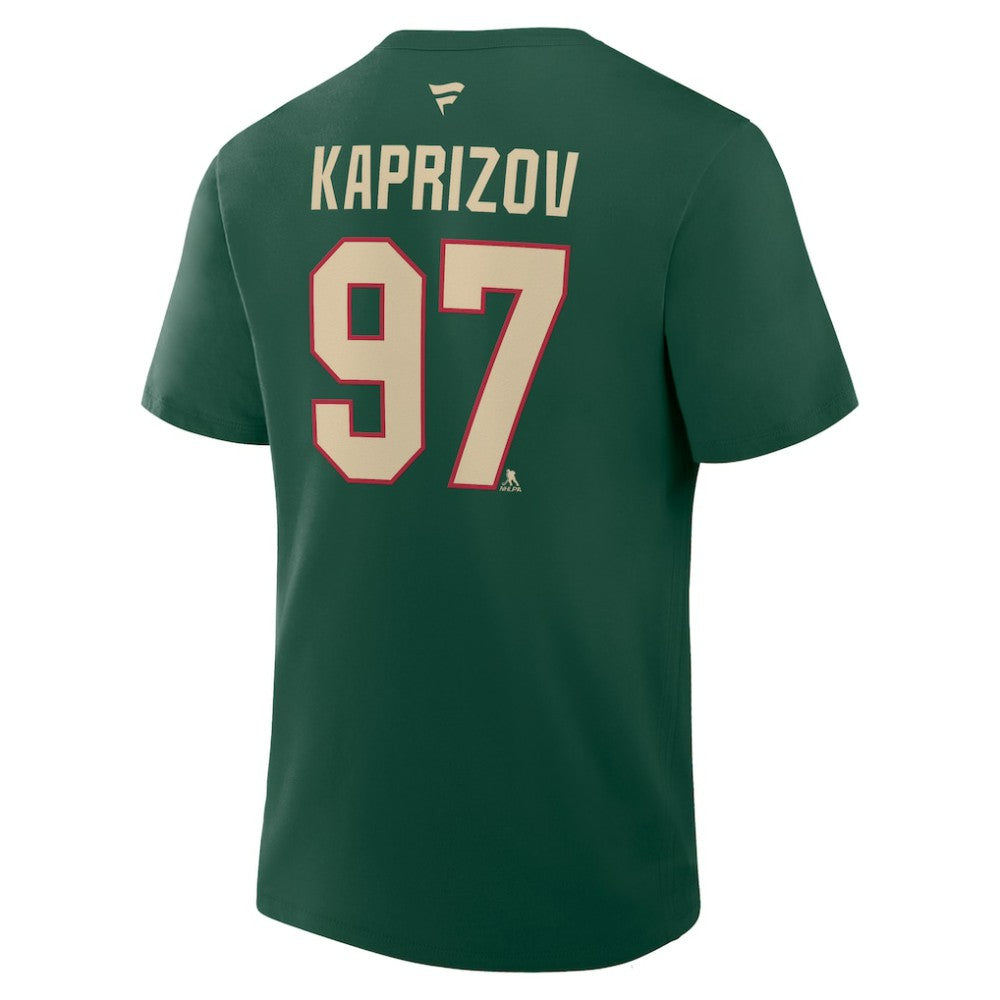 Kirill Kaprizov Minnesota Wild - Fanatics Authentic Stack Name & Number T-Shirt Green