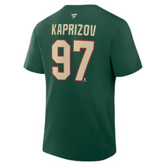 Kirill Kaprizov Minnesota Wild - Fanatics Authentic Stack Name & Number T-Shirt Green