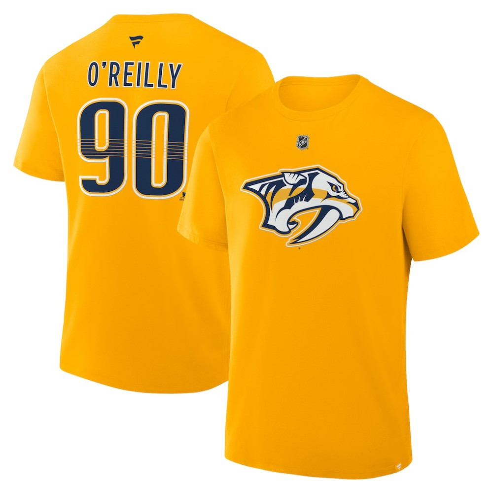 Ryan O'Reilly Nashville Predators - Fanatics Authentic Stack Name & Number T-Shirt Gold