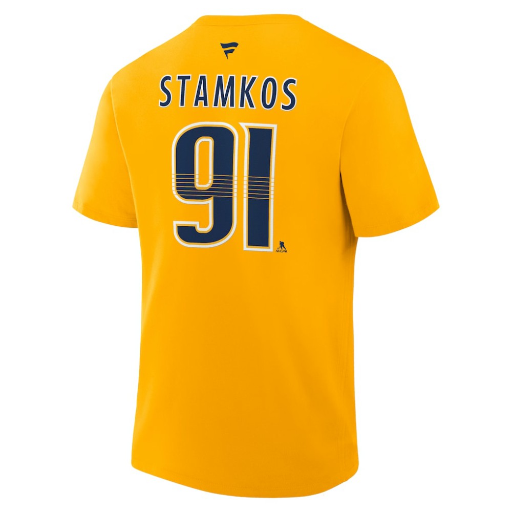 Steven Stamkos Nashville Predators - Fanatics Authentic Stack Name & Number T-Shirt Gold