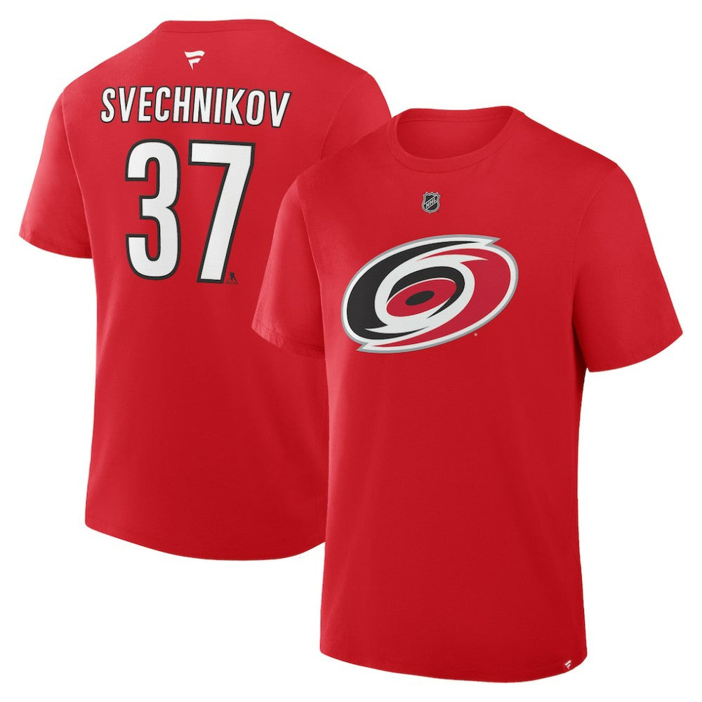 Andrei Svechnikov Carolina Hurricanes - Fanatics Authentic Stack Name & Number T-Shirt Red