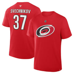 Andrei Svechnikov Carolina Hurricanes - Fanatics Authentic Stack Name & Number T-Shirt Red