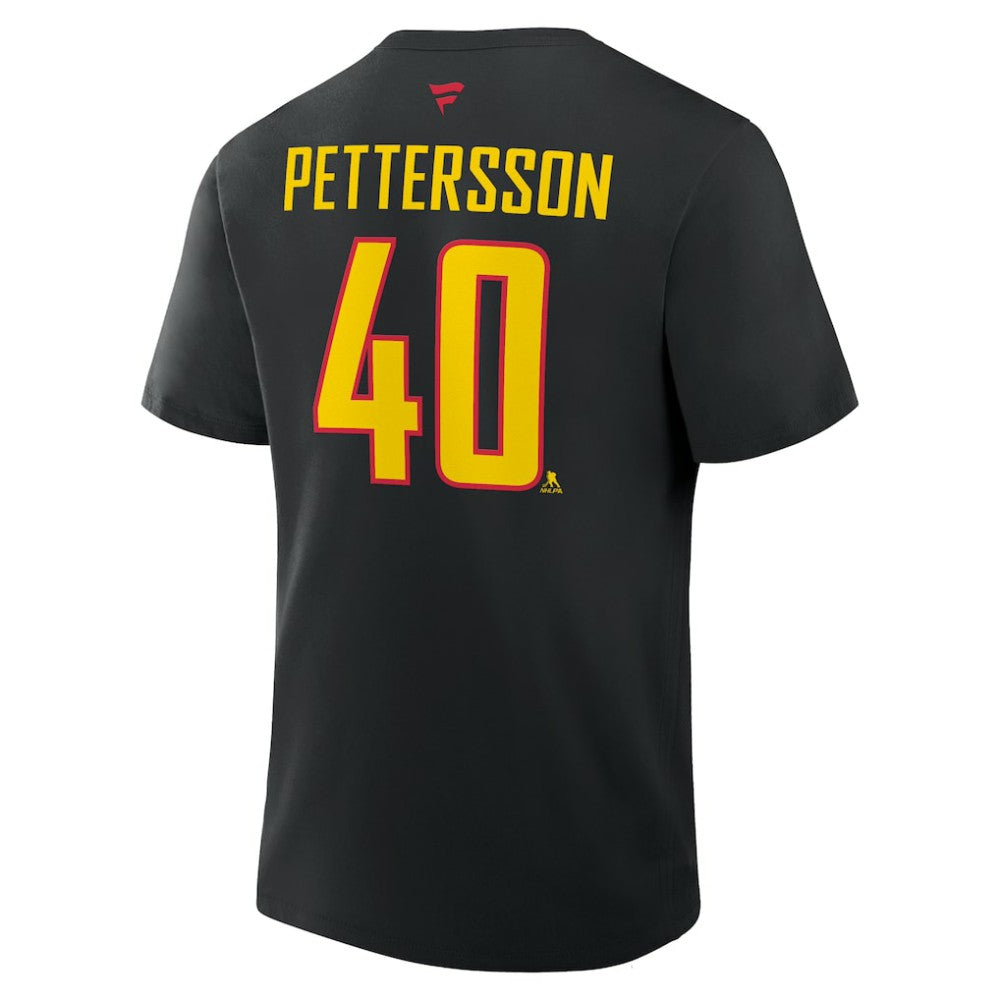 Elias Pettersson Vancouver Canucks - Fanatics Authentic Stack Name & Number T-Shirt Black