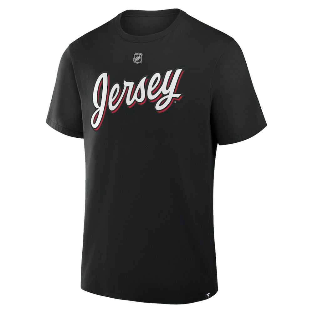 Jacob Markstrom New Jersey Devils - Fanatics Authentic Stack Name & Number T-Shirt Black