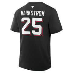 Jacob Markstrom New Jersey Devils - Fanatics Authentic Stack Name & Number T-Shirt Black