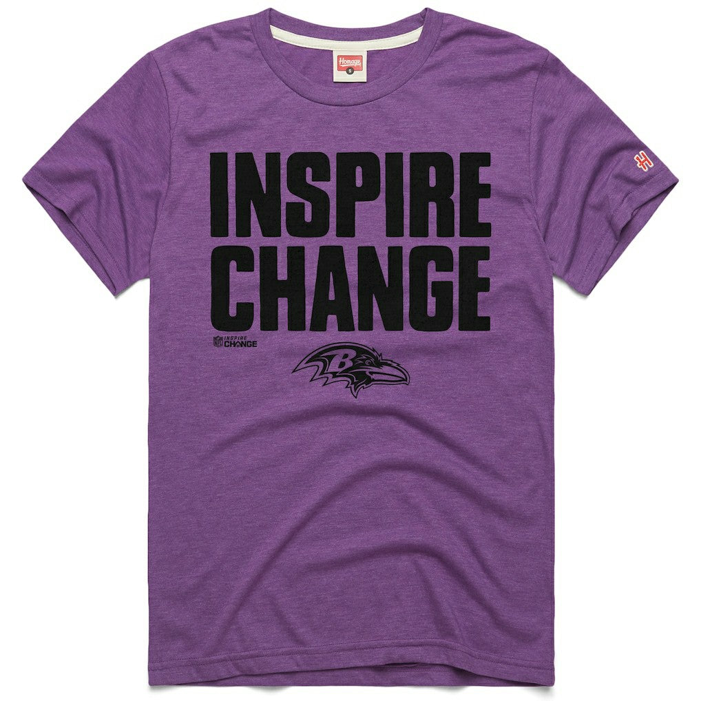 Baltimore Ravens Homage Unisex 2024 Inspire Change Tri-Blend T-Shirt Purple - NFL