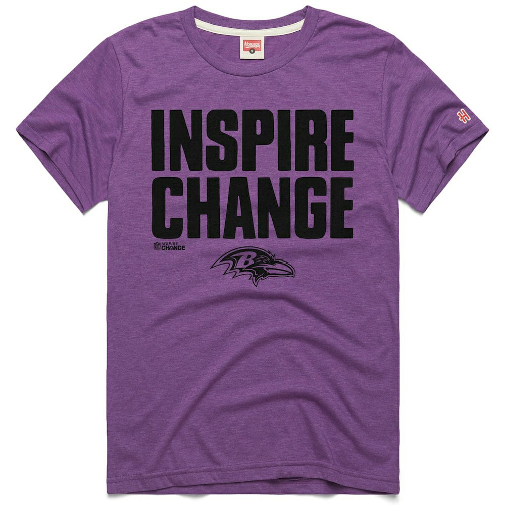 Baltimore Ravens Homage Unisex 2024 Inspire Change Tri-Blend T-Shirt Purple - NFL