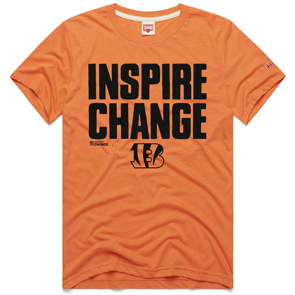 Cincinnati Bengals Homage Unisex 2024 Inspire Change Tri-Blend T-Shirt Orange - NFL