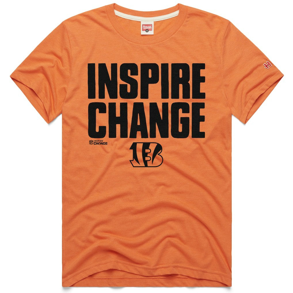 Cincinnati Bengals Homage Unisex 2024 Inspire Change Tri-Blend T-Shirt Orange - NFL