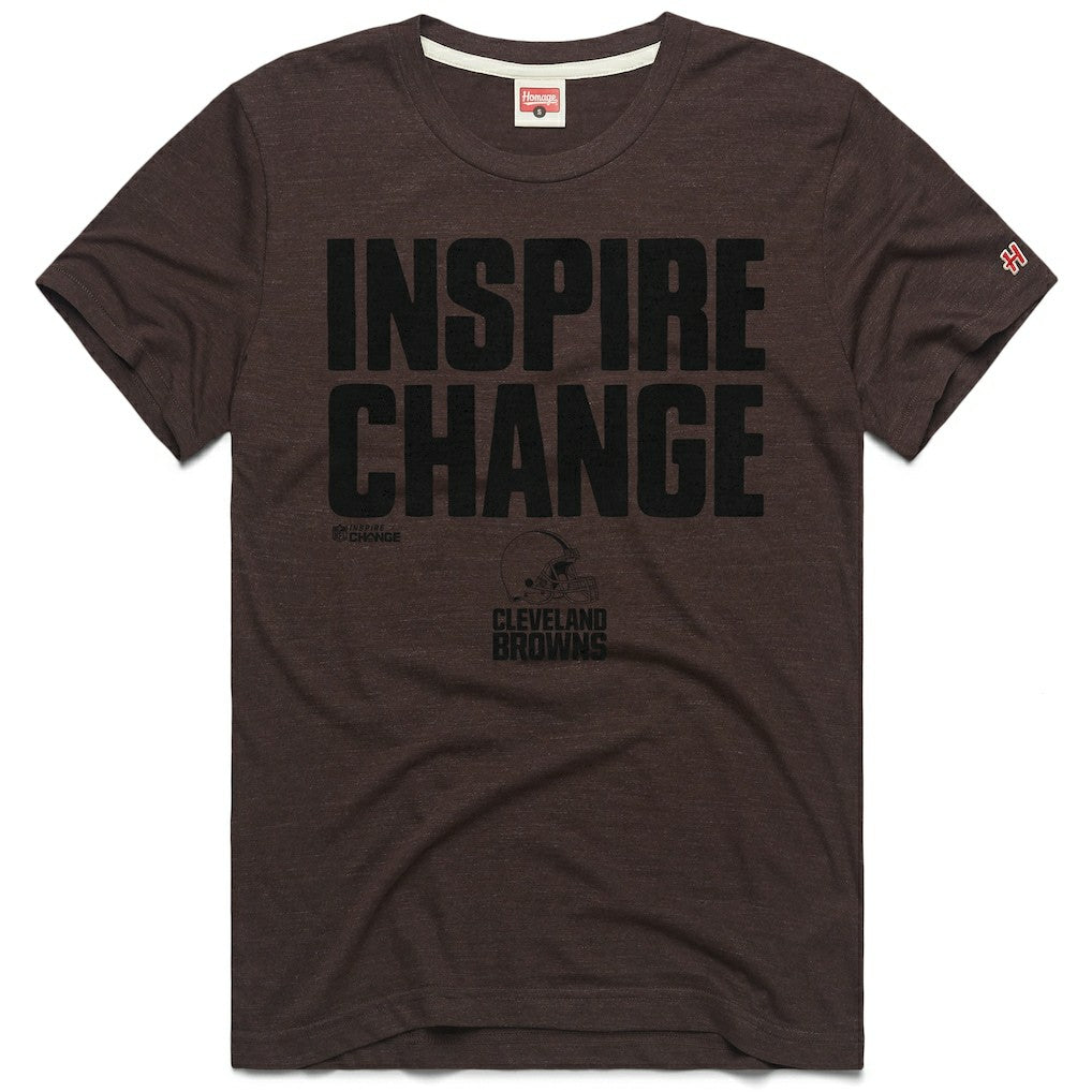 Cleveland Browns Homage Unisex 2024 Inspire Change Tri-Blend T-Shirt Brown - NFL