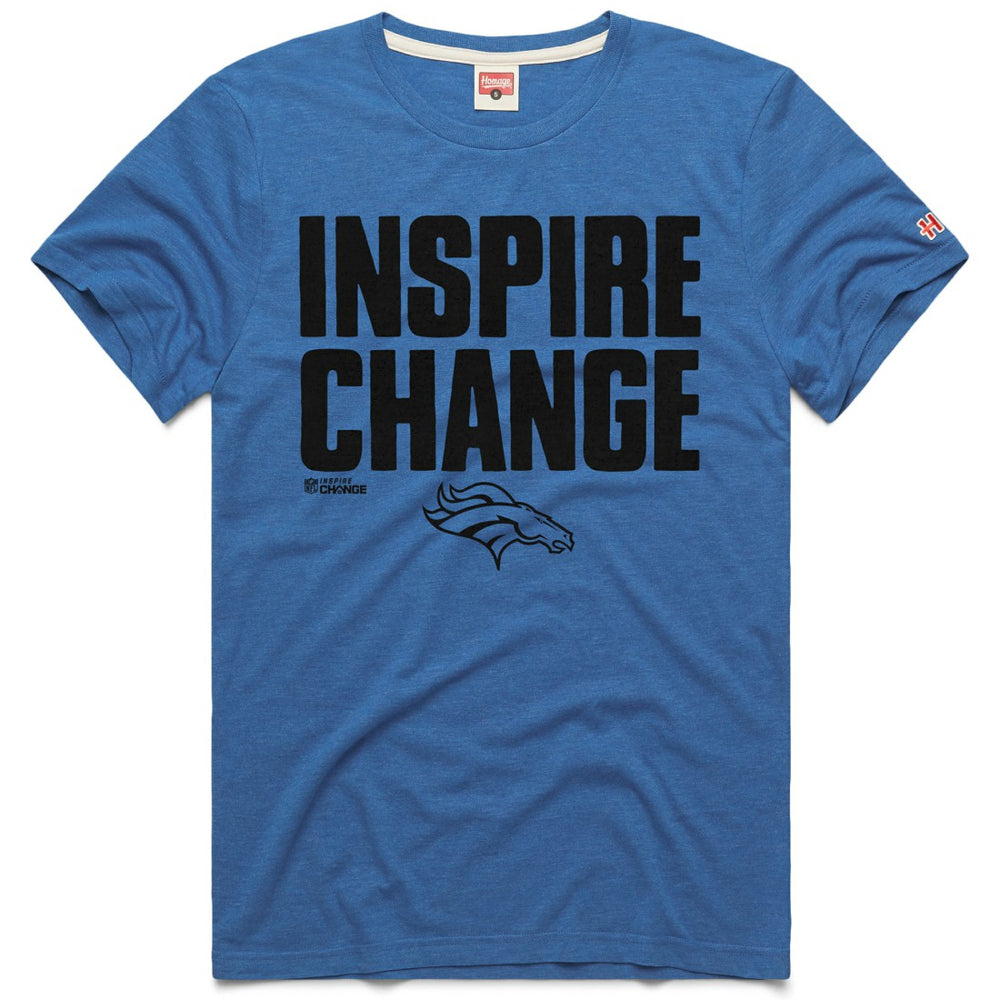 Denver Broncos Homage Unisex 2024 Inspire Change Tri-Blend T-Shirt Blue - NFL