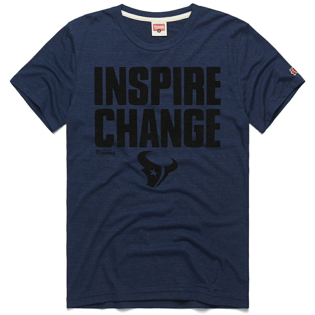 Houston Texans Homage Unisex 2024 Inspire Change Tri-Blend T-Shirt Navy - NFL