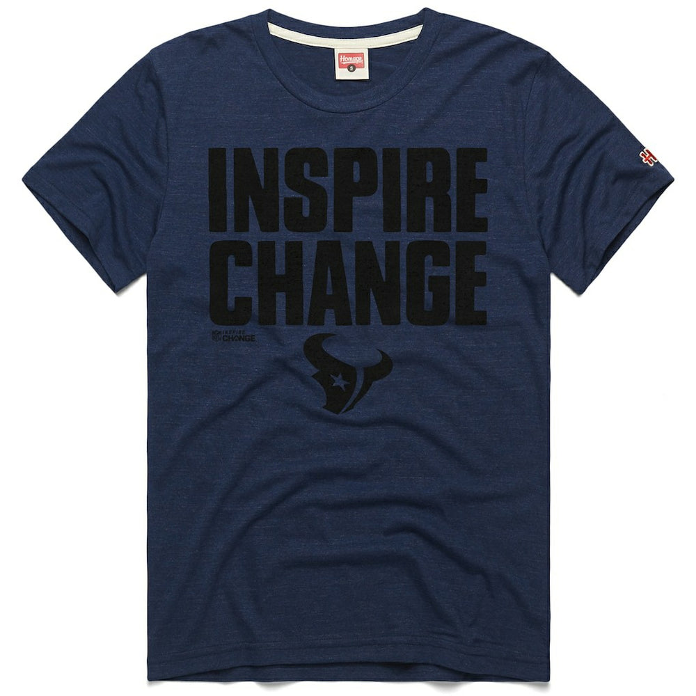 Houston Texans Homage Unisex 2024 Inspire Change Tri-Blend T-Shirt Navy - NFL