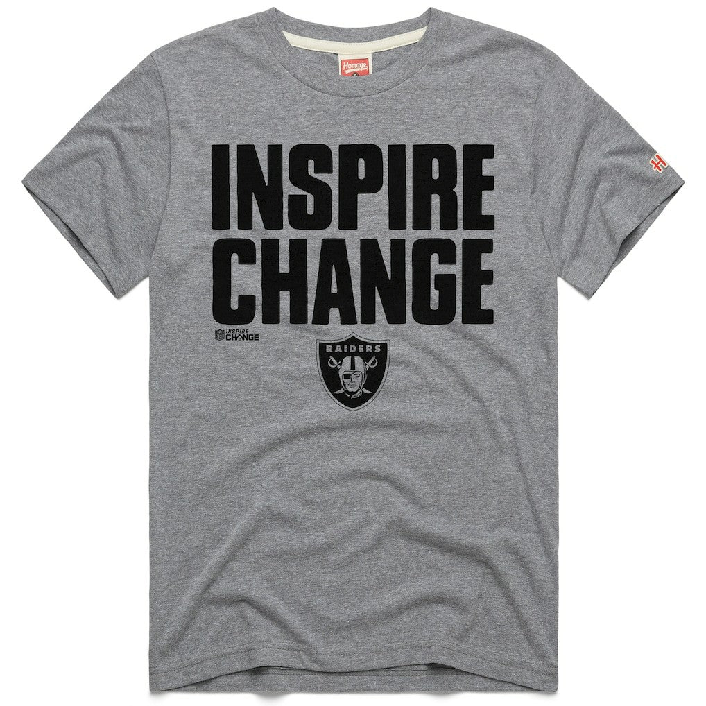 Las Vegas Raiders Homage Unisex 2024 Inspire Change Tri-Blend T-Shirt Gray - NFL