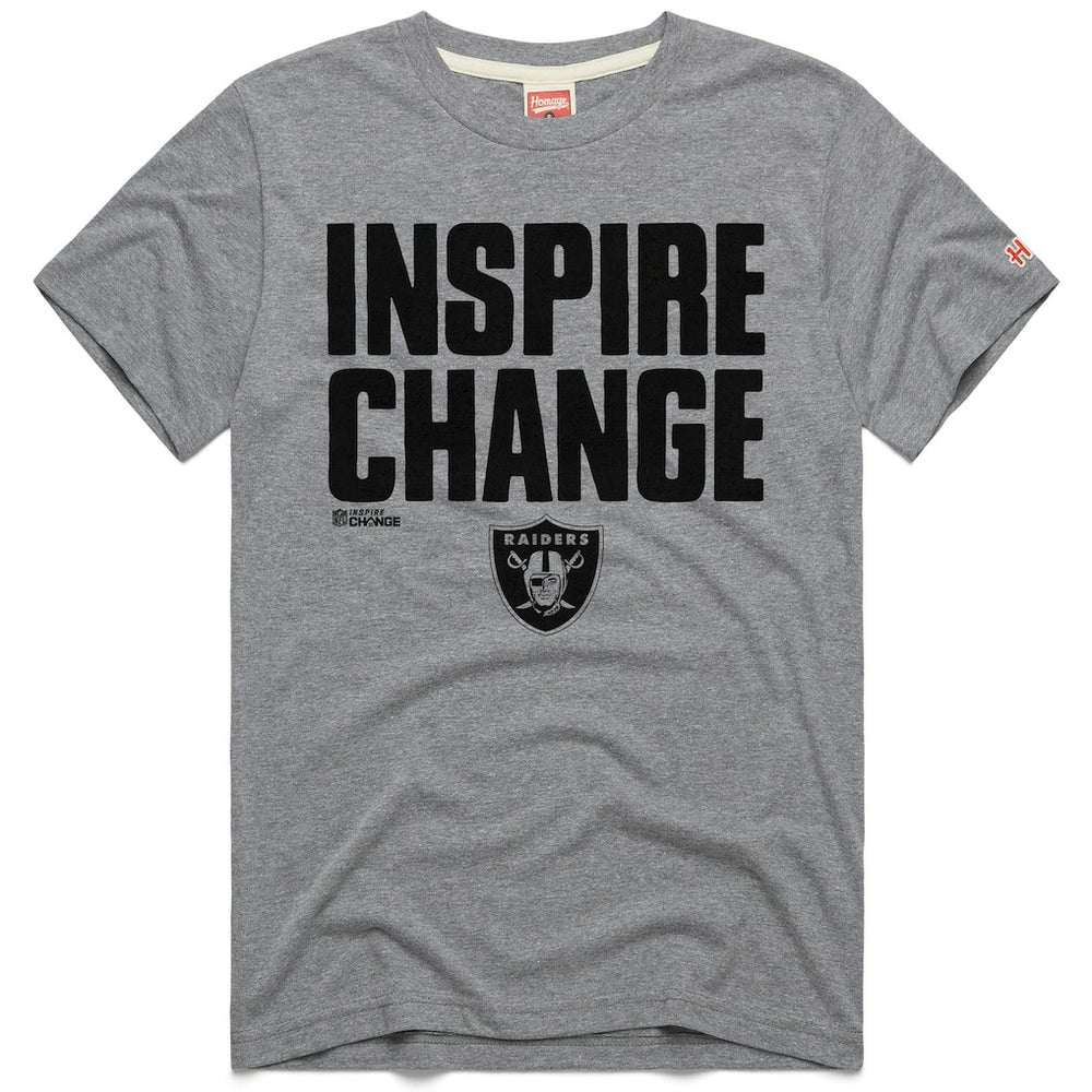 Las Vegas Raiders Homage Unisex 2024 Inspire Change Tri-Blend T-Shirt Gray - NFL
