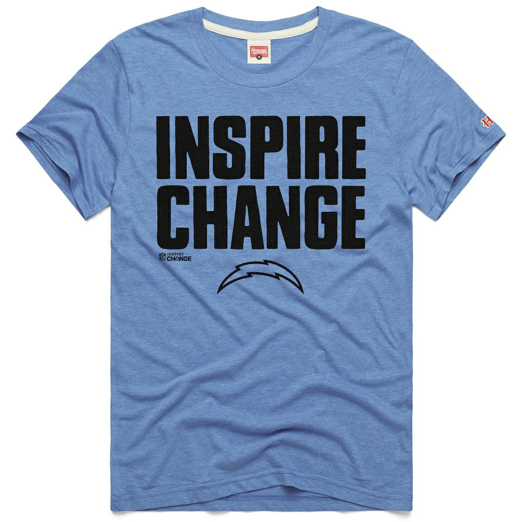 Los Angeles Chargers Homage Unisex 2024 Inspire Change Tri-Blend T-Shirt Light Blue - NFL