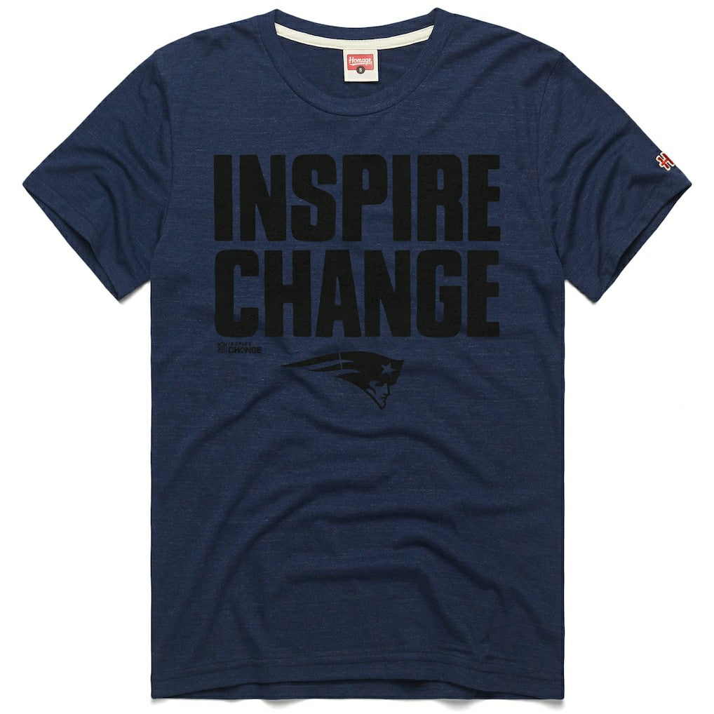New England Patriots Homage Unisex 2024 Inspire Change Tri-Blend T-Shirt Navy - NFL