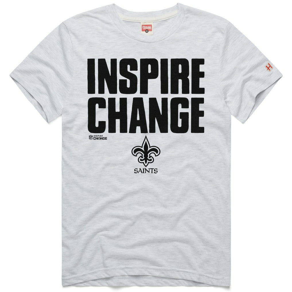 New Orleans Saints Homage Unisex 2024 Inspire Change Tri-Blend T-Shirt Ash - NFL