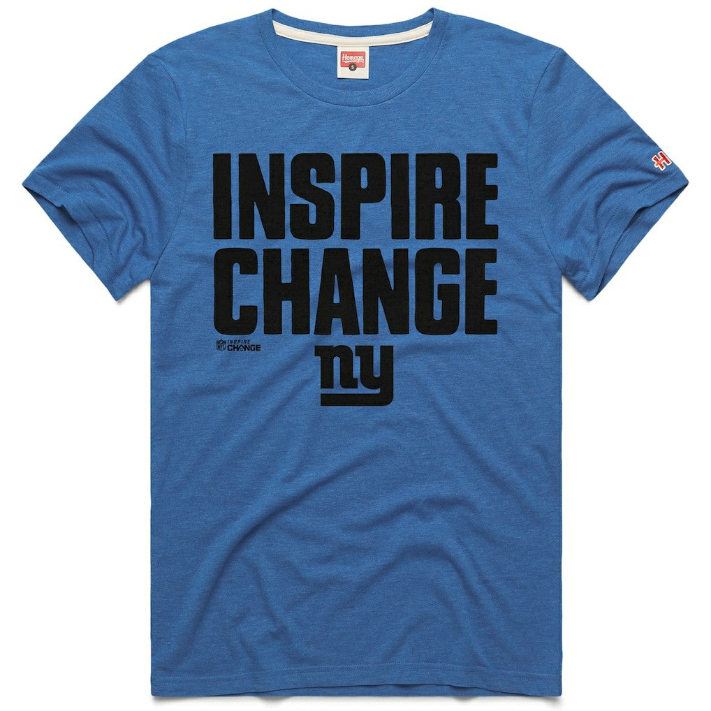 New York Giants Homage Unisex 2024 Inspire Change Tri-Blend T-Shirt Royal - NFL